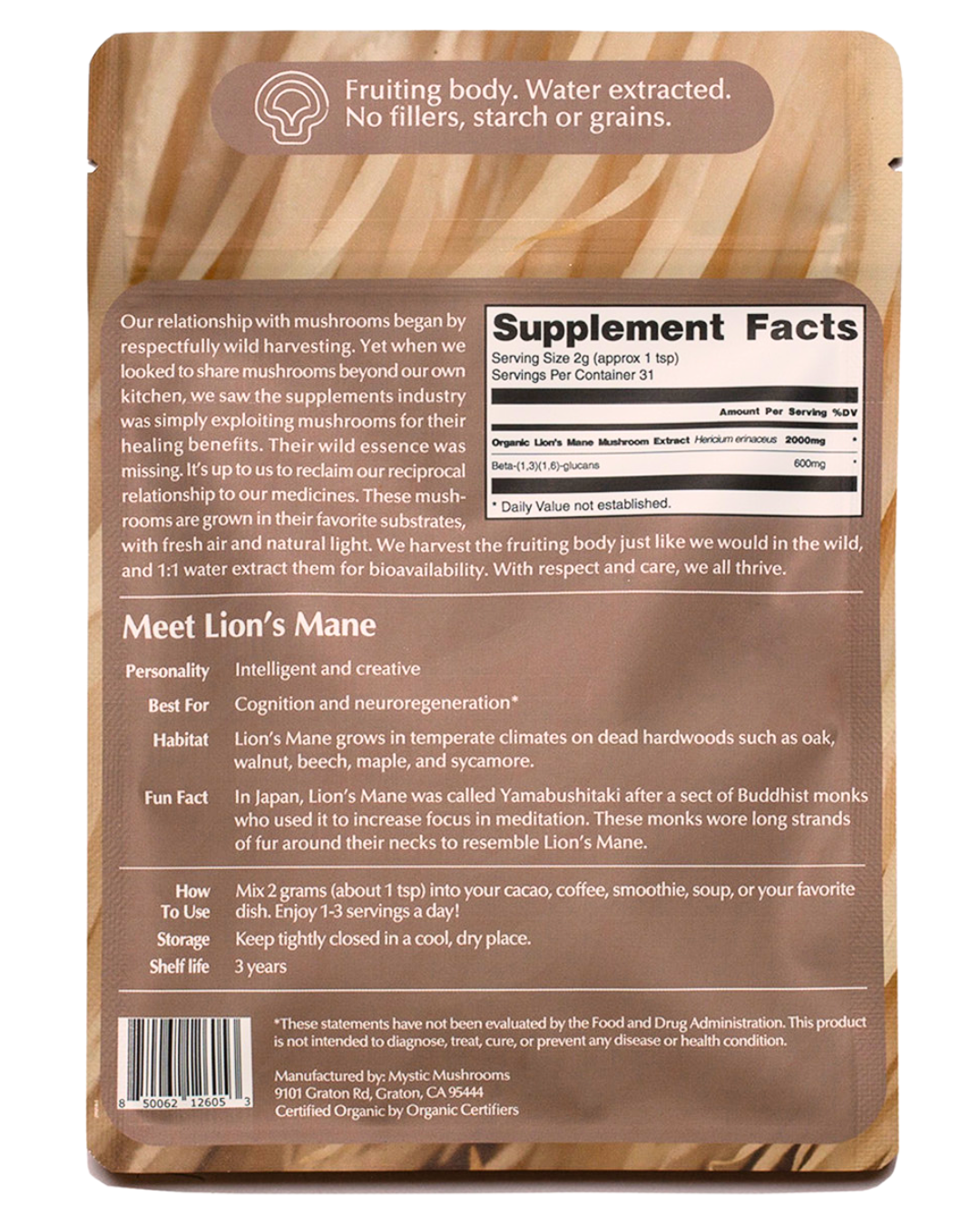 𓍊𓋼 Lion's Mane Powder 𓋼𓍊 Focus & Brain Health 63g