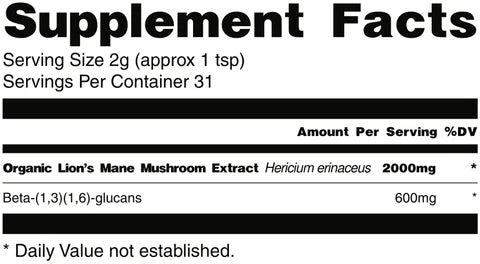 𓍊𓋼 Lion's Mane Powder 𓋼𓍊 Focus & Brain Health 63g